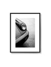 Porsche 964 in the rain, moody man cave decor print black and white