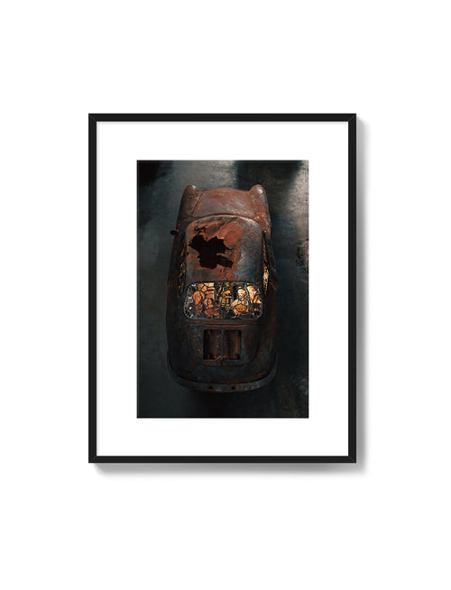 Stained-glass Porsche 356 Emberline, Glass Cowboy series print